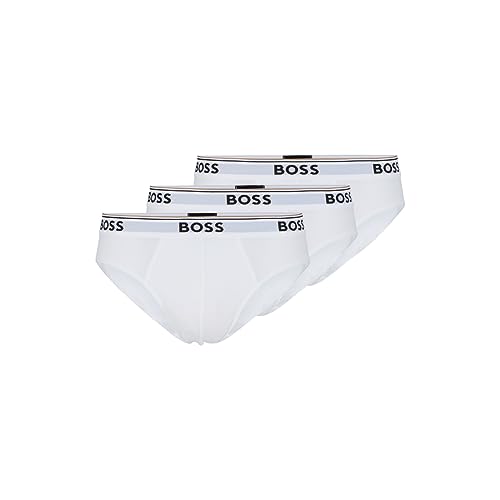 BOSS Herren 3er-Pack Klassische Stretch-Slips mit Normaler Passform Slip, Weiss/opulenter Garten, Medium