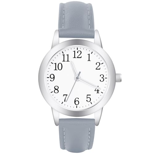 Vicloon Damenuhr, Damen Analog Quarz Uhr mit Leder Armband, Uhren Damen Einfache Business Klassische Armbanduhr Lässig Quarzuhr Kleideruhr(Blau)