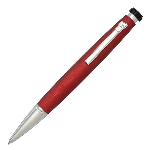 Festina Office Kugelschreiber aus der Chronbike Rainbow Kollektion, mit silbernen Akzenten, roter Schreibkörper, hergestellt aus Messing und Aluminium, mit Druckmechanik, FSC1744P