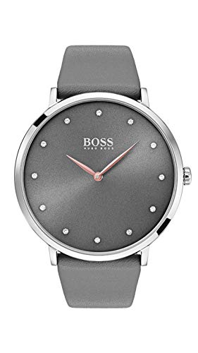 BOSS Damen Datum klassisch Quarz Uhr mit Leder Armband 1502413