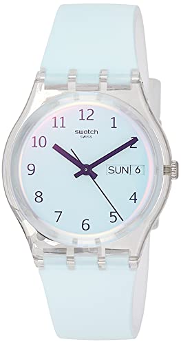 Swatch Damen Analog Quarz Uhr mit Silikon Armband GE713