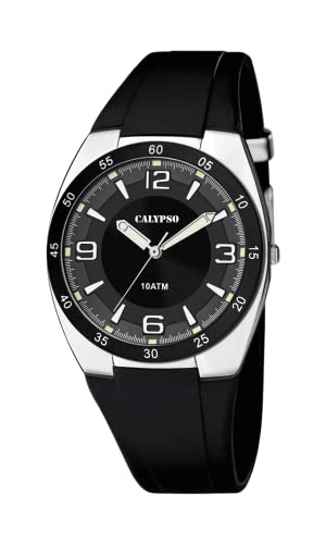 Calypso Herren Analog Quarz Uhr mit Plastik Armband K5753/3, Schwarz