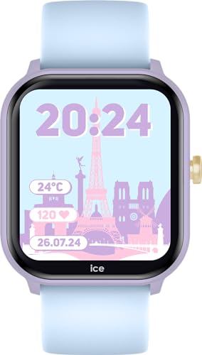 ICE-WATCH - Ice smart junior 2.0 Purple Soft Blue - Lilafarbene Connected Watch für Kinder mit blauem Silikonarmband - 022801 (1,75 inch)