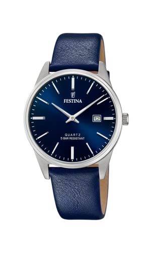 Festina Herren Analog Quarz Uhr mit Leder Armband F20512/3