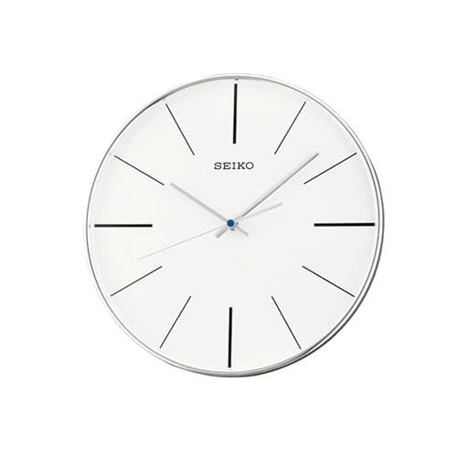 Seiko Wanduhr silber Kunststoff Schleichende Sekunde QXA634A