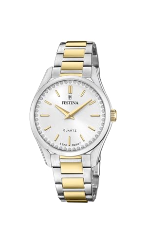 Festina Damen Analog Quarz Uhr mit Edelstahl Armband F20619/1