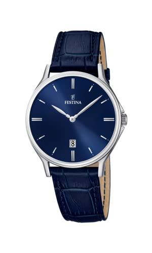 Festina Herren Analog Quarz Uhr mit Leder Armband F16745/3