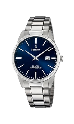 Festina Herren Analog Quarz Uhr mit Edelstahl Armband F20511/3