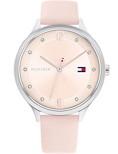 Tommy Hilfiger Analog Quarzuhr für Damen mit Pinkes Lederarmband - 1782429
