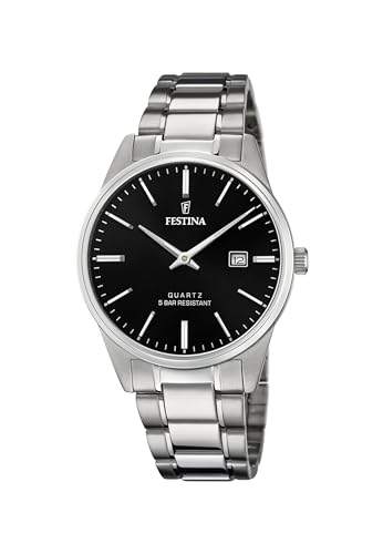 Festina Herren Analog Quarz Uhr mit Edelstahl Armband F20511/4
