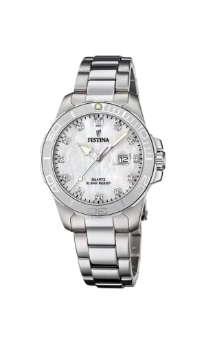 Festina Damen Analog Quarz Uhr mit Edelstahl Armband F20503/1