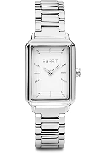 ESPRIT Damen-Uhren Analog Quarz One Size Silber, Weiß 32023367, 88664213