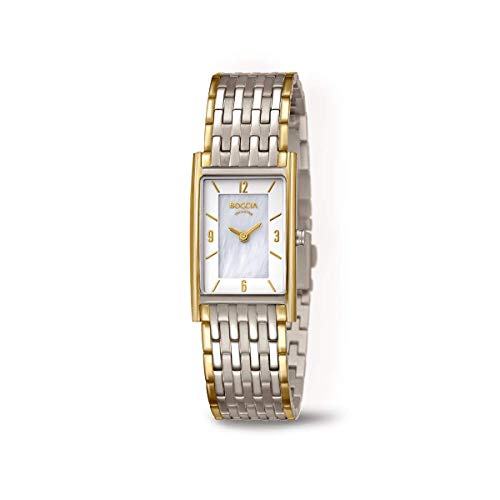 Boccia Damen Analog Quarz Uhr mit Titan Armband 3212-09