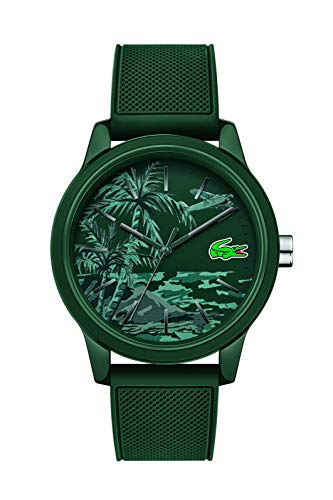 Lacoste Analog Quarzuhr für Herren mit Khaki/grünes Silikonarmband - 2011023