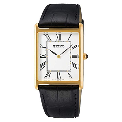 Seiko Herren Analog Quarz Uhr mit Leder Armband SWR052P1