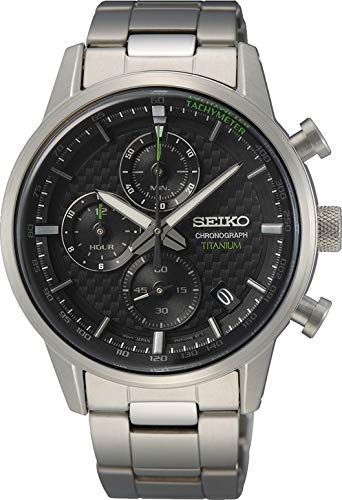 Seiko Herren-Uhr Quarz Titan mit Edelstahlband SSB389P1