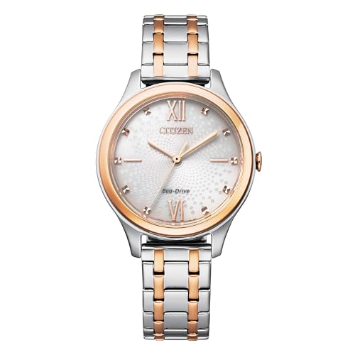 Citizen Damen Analog Eco-Drive Uhr mit Edelstahl Armband EM0506-77A