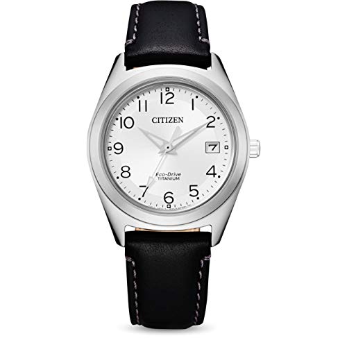 Citizen Damen Analog Eco-Drive Uhr mit Leder Armband FE6150-18A