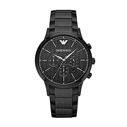 Emporio Armani Herrenuhr Chronograph Edelstahl schwarz, AR2485