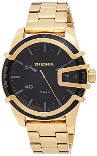Diesel Herrenuhr mit drei Zeigern mit Käfig, 46 mm Gehäusegröße, Edelstahluhr