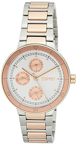 Esprit ES1L226M0055 Yumi Uhr Damenuhr Edelstahl 5 bar Analog Datum Bicolor