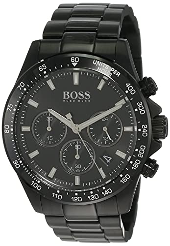 BOSS Chronograph Quarz Uhr für Herren mit Schwarzes Edelstahlarmband - 1513754
