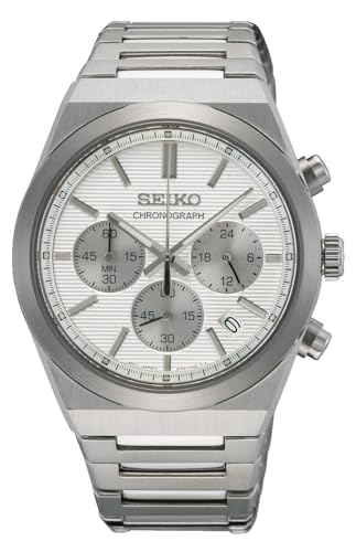 Seiko Herren Analog Quarz Uhr mit Edelstahl Armband SSB451P1