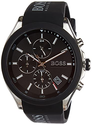 BOSS Chronograph Quarz Uhr für Herren mit Schwarzes Silikonarmband - 1513716