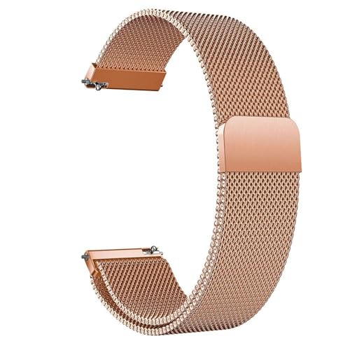 LYYLTX Edelstahl Mesh Uhrenarmband 18mm Metall Ersatz Armband Magnetverschluss Smartwatch Schnellverschluss Watch Uhren RoseGold Ersatzband Für Damen Herren