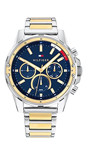 Tommy Hilfiger Multi Zifferblatt Quarz Uhr für Herren mit Zweifarbiges Edelstahlarmband - 1791937