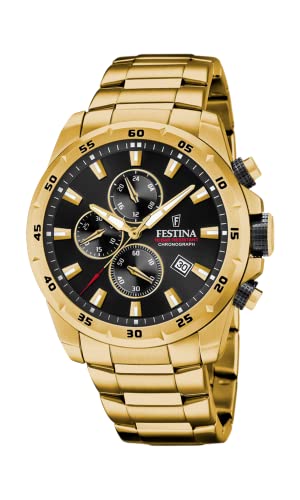 Festina Herren Analog Quarz Uhr mit Edelstahl Armband F20541/4