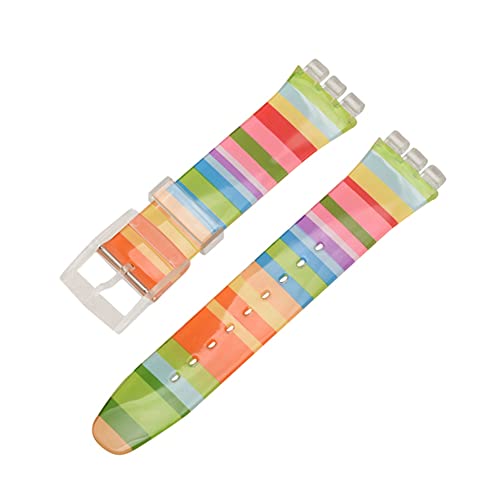 Tyogeephy Kompatibel mit Swatch 16mm 17mm 19mm 20mm Armband, Silikon Sport Ersatzarmband für Swatch Damen Herren