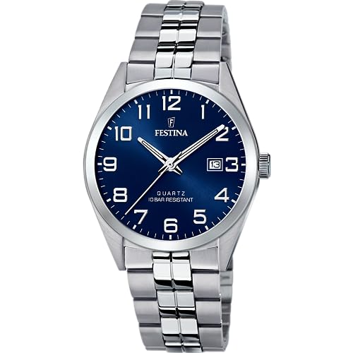 Festina Herren Analog Quarz Uhr mit Edelstahl Armband F20437/3