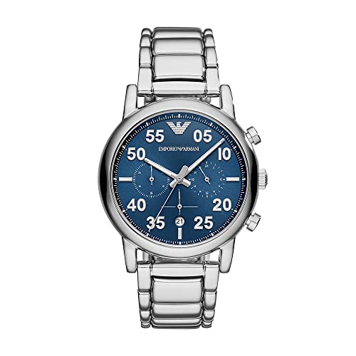EMPORIO ARMANI Herren Chronograph Quarz Smart Watch Armbanduhr mit Edelstahl Armband AR11132