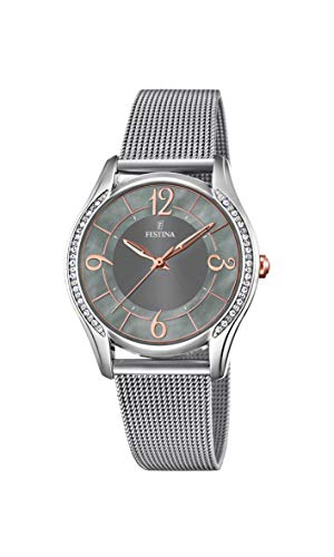 Festina Damen Analog Quarz Smart Watch Armbanduhr mit Edelstahl Armband F20420/2