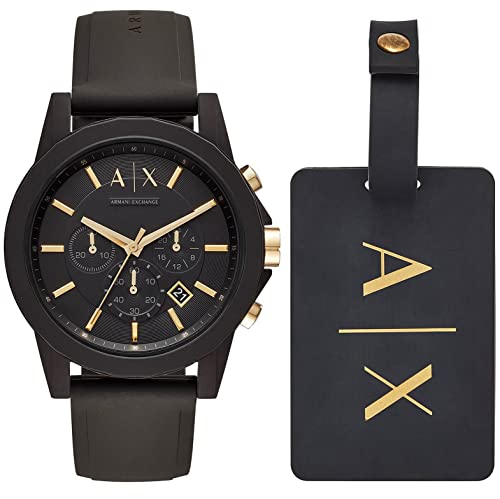 Emporio Armani Herren Chronograph Quarz Uhr mit Silikon Armband AX7105