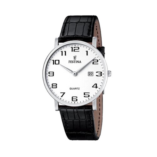 Festina Herren Analog Quarz Uhr mit Leder Armband F16476/1