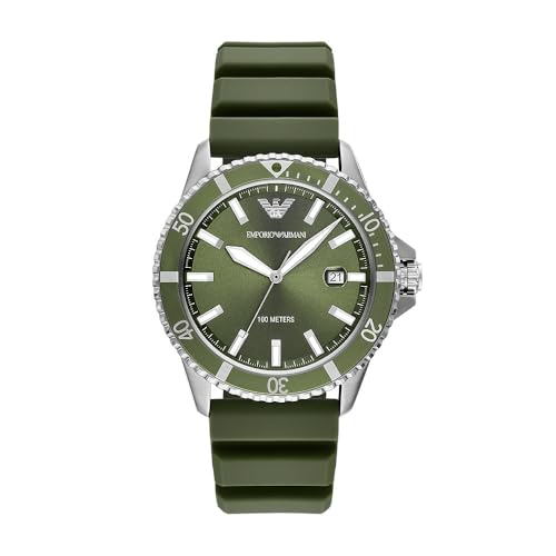 EMPORIO ARMANI Herren Analog Quarz Uhr mit Silikon Armband AR11638