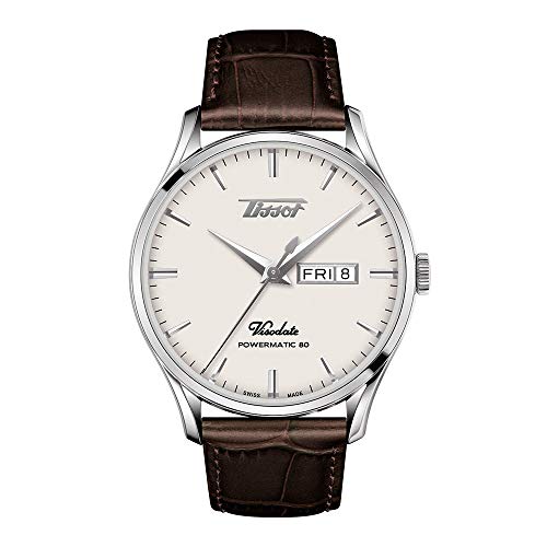 Tissot Visodate Armbanduhr Heritage Powermatic 80 T118.430.16.271.00 Lederband, braun, 42 mm, Gurt