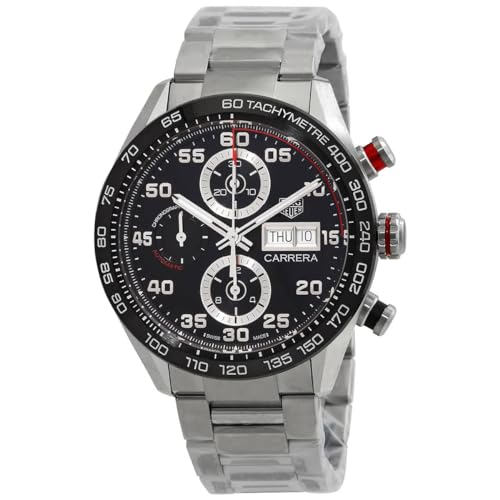 TAG Heuer Carrera Chronograph Automatik Schwarzes Zifferblatt Herrenuhr CBN2A1AA.BA0643 Schwarz 44mm Modern, Schwarz , 44 mm, Modern