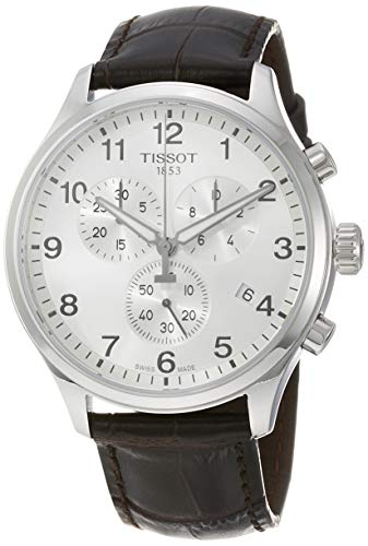 TISSOT Herren Chronograph Quarz Uhr mit Leder Armband T1166171603700