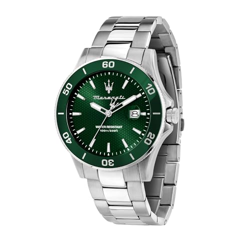 Maserati Herrenuhr in limitierter Auflage, Uhrzeit, Datum, Analog, Stahlarmband, wasserdicht, COMPETIZIONE-Kollektion R8853100039
