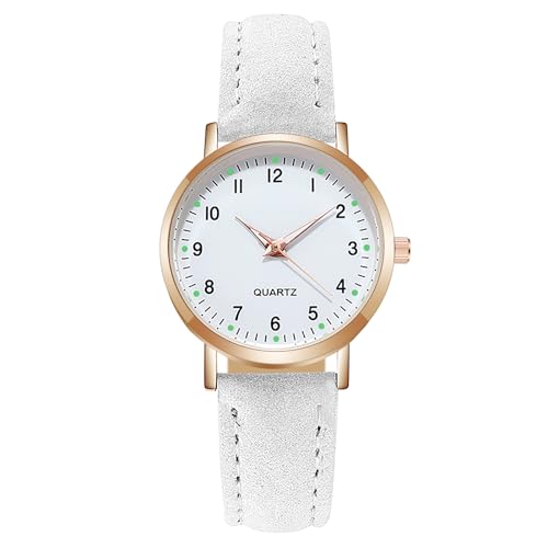 AOOSU Damenuhr Leder, Damen Analog Quarz Uhr mit Leder Armband, Uhren Damen Einfache Business Klassische Armbanduhr Lässig Quarzuhr Kleideruhr Nachtlicht