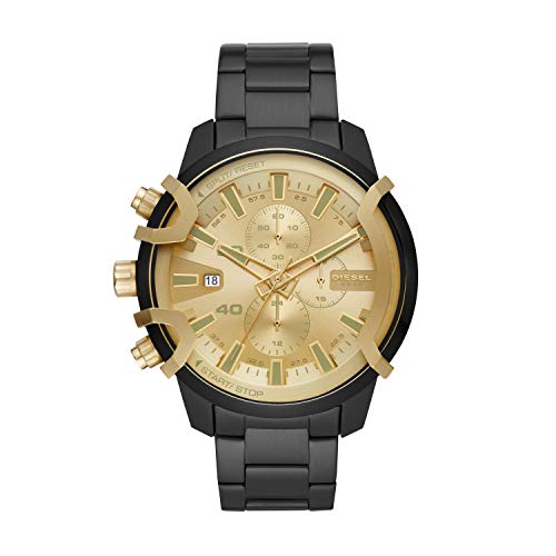 Diesel Men's Griffed Chronograph, schwarz-tönige Edelstahluhr, DZ4525