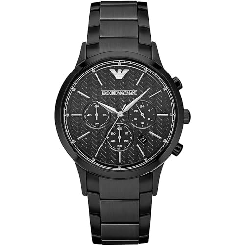 Emporio Armani Herrenuhr Chronograph Edelstahl schwarz, AR2485