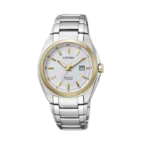 Citizen Supertitane EW2214-52A Eco Drive Montre Pour Femme, Blanc/Multicolore, Bijouterie