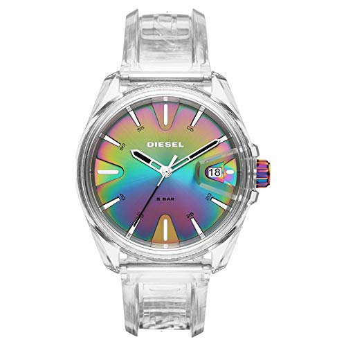 Diesel Herren MS9 Dreizeigerdatum, 44 mm Gehäusegröße, Edelstahluhr