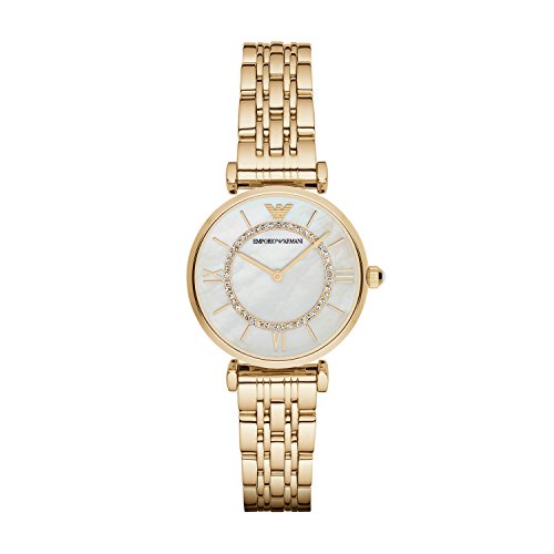 Emporio Armani Damen-Zweizeiger-Armbanduhr aus Edelstahl, 32 mm Gehäusegröße