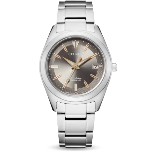 Citizen Damen Analog Eco-Drive Uhr mit Super Titanium Armband FE6150-85H