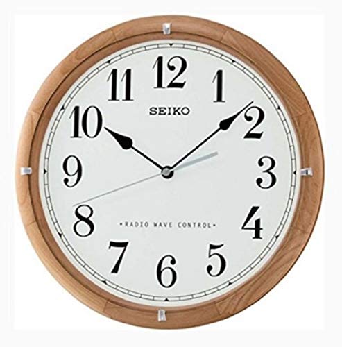 Seiko Funkwanduhr braun Holz (Erle) QXR208Z